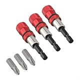 3 magnetische Bithalter mit einstellbarer Tiefe und starkem Magnethalt, entworfen für Trockenbauschrauben und schwere Anwendungen (B)