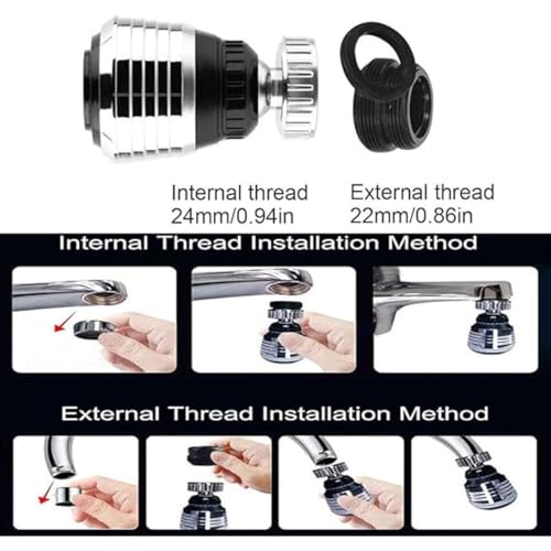 Image of Shower Head 6 cm with 3 Functions Flow Regulator Shower Tap Attachment Swivel Shower Tap Attachment Tap Attachment Mixer Nozzle Kitchen Water Saver.