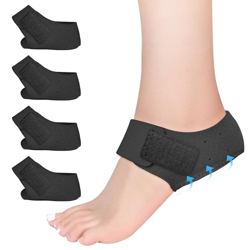 Protections de talon en gel EASICUTI lot de 2 paires pour fasciite plantaire noir taille S