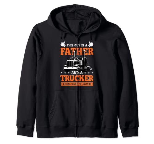 Father Trucker Truck Driver Trucks Truckers Papa Road Gift Zip Hoodie
