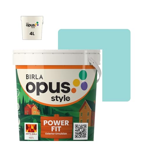 Image of Birla Opus Style Power Fit Exterior Emulsion Paint (4L, Copper Green, Matte Finish) | Superior Whiteness & Brightness, Excellent Finish, Low VOC | 2 Yr Warranty | For Exterior, Outdoor Walls