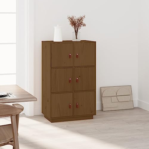 Annlera Highboard - Armario alto clásico (67 x 40 x 108,5 cm), color marrón miel