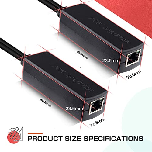 Image of NEXSA Active PoE Splitter Adapter 48V to 12V Power Over Ethernet Converter | Extracts 12V DC power and stable network data from a 48V PoE line. Fully compliant with IEEE 802.3af systems.
