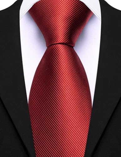 Image of Barry.Wang Silk Men Ties Formal Stripes Necktie and Tie Clip for Wedding Party Business Fashion Classic