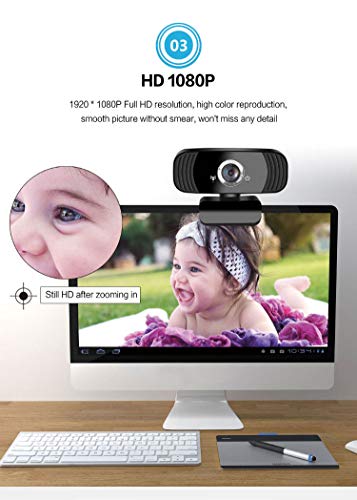 Webcam Full HD 1080p 60fps USB 2.0, com Microfone Embutido