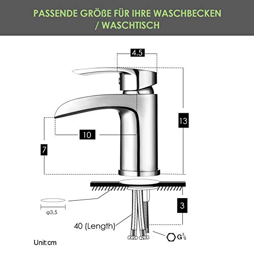 Wasserfall Wasserhahn Chrom mit Wasserrhythm Design für Waschbecken, Bild 5 von 6