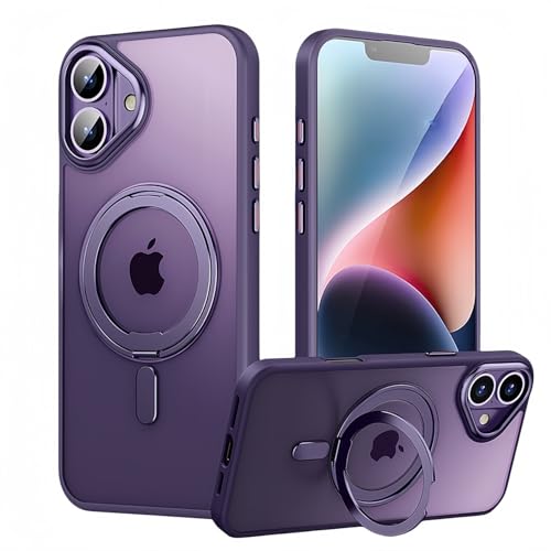 iPhone 16 Plus �p �P�[�X 360�x��] �X�^���h MagSafe�Ή� �A�C�t�H��16plus �J�o�[ ���C�����X�[�d SUGOIDAN �g�уP�[�X �����O �A�C�z��16�v���X �P�[�X ������ �}�O�Z�[�t �y�� �X�}�z�P�[�X �i�p�[�v���j