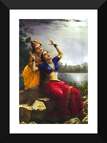 Image of Tallenge - Radha Bilas - Raja Ravi Varma Mythology Collection - Small Poster Paper - Framed (12 x 18 inches)