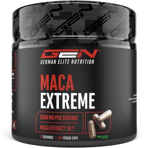 Maca Kapseln – 365 Stück – 30.000 mg pro Portion – 10:1 Extrakt – Vegan – German Elite Nutrition Maca Kapseln – 365 Stück – 30.000 mg pro Portion – 10:1 Extrakt – Vegan – German Elite Nutrition