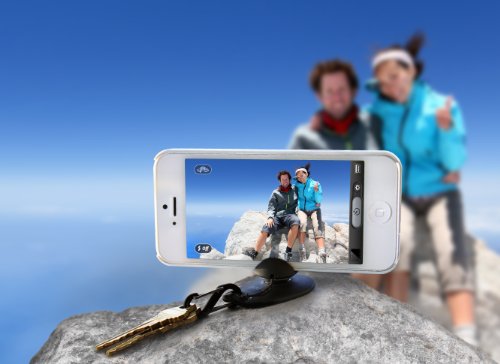 Tiltpod Keychain Stand And Case For Iphone 5, Mini Pivoting Tripod - Rubine #TOP1