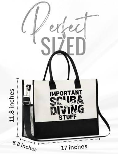 Bolsa tote de lona para mujer para buceo miniatura 4