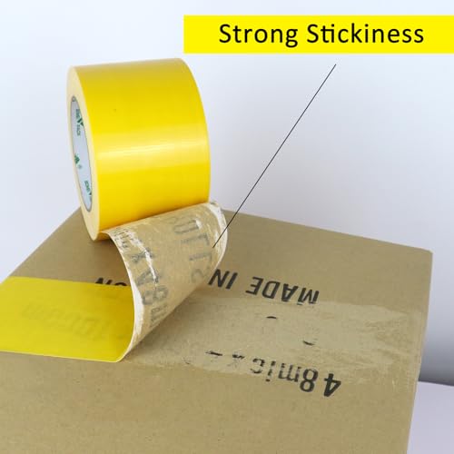 Image of BOMEI PACK 3 Inch Yellow Duct Tape Waterproof,Heavy Duty,3 Inch x 35 Yards,9 Mil Industrial Grade Yellow Duct,No Residue,Strong,Flexible and All Weather,Professional for Indoor & Outdoor Use