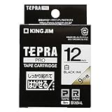 キングジムTEPRA PROテープ しっかりはれてはがせる 幅12mm 白ラベル(黒文字文字) SS12KEW-AL