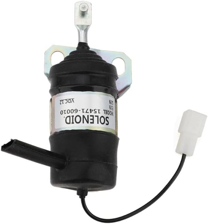 15471-60010 12V Fuel Shut Off Solenoid 052600-1000 15471-60013 for Kubota Tractor Spare Parts Generator Stop Solenoid - (Color: BlackSilver)