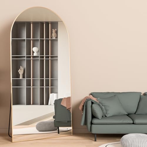 Miniatura 5 de Neuweaby Espejo De Cuerpo Entero 180 X 80 Cm Espejo Arqueado Oro Espejo De Suelo Arqueado Con Soporte Colgado O Apoyado En La Pared Para La Entrada Del Dormitorio, Sala De Estar