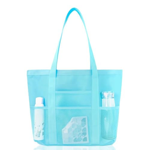 2025 New Mesh Beach Bag, Portable Foldable Large Capacity Women's Tote - Perfect for Pool/Beach/Fitness Day