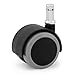 KATU BG506-14 Office Chair Caster Wheels Rubber PU 2" Modern Design Ideal for Hardwood Floors, 5 Unit/Pack, Black & Gray
