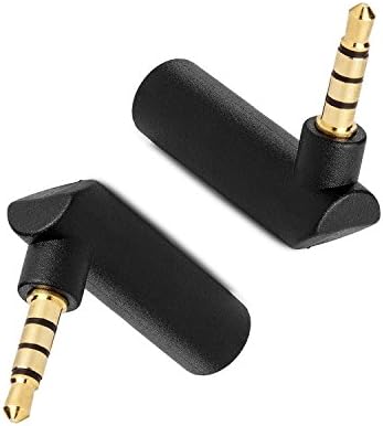 Headphone Adapter, VANDESAIL 90 Degree Headphone Jack Adaptor 3.5mm Male to Female 2 Pack