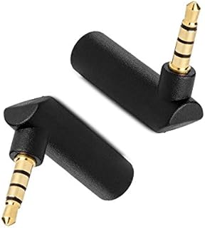 Headphone Adapter, VANDESAIL 90 Degree Headphone Jack Adaptor 3.5mm Male to Female 2 Pack
