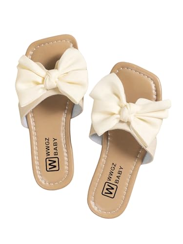 Image of GORGLITTER Girl's Slip on Sandals Bow Sandals Round Open Toe Beach Sandals