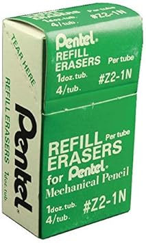 Amazon Com Pentel Mechanical Pencil Eraser Refills Z2 1n Box Of 12 Tubes Of 3 Erasers Total 36 Erasers Office Products