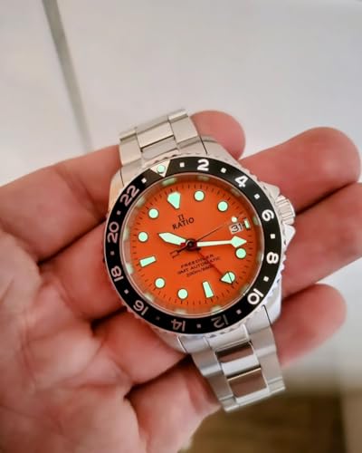 Image of RATIO FreeDiver Diver Watch Sapphire Crystal GMT Rotating Bezel Automatic 200M Water Resistant Dive Watches for Men