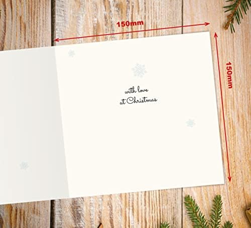 Absolutely Yours Christmas Card for Mum. Christmas Heart Design with Red Foil. Ecofriendly & UK Made. Verse Inside. 150 x 150mm card size