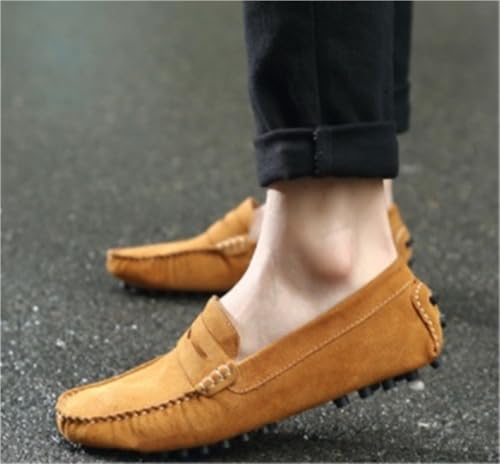 Mens Loafers Shoe Simple Solid Colors Suede Vamp Resistant Comfortable Flat Heel Anti-Slip Lightweight Classic Slip-ons4