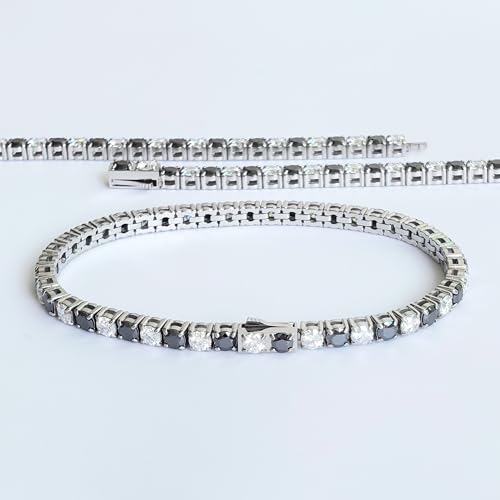 Pulsera tenis Moissanite 3/4 mm acero inoxidable miniatura 3