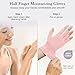 MIG4U Fingerless Moisturizing Gloves, Half Finger Touchscreen Beauty Glove for Eczema, SPA, Dry Hands, Skin Treatment, Summer Sun UV Protection, Pink, 3 Pairs S/M