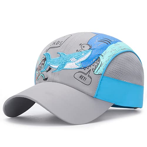 Schnelltrocknend Baseballkappe Atmungsaktiv Sonnenhut Sport Baseball Cap Snapback Cap mit Mesh Atmungsaktiv Sommerhut Anti-UV Kinder Junge Mädchen Kappen Karikatur Baseball Mütze Kappenumfang 50-54CM