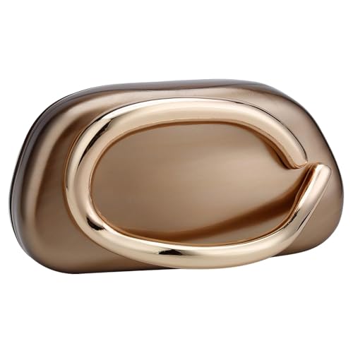 Gets Clutch Purses for Women Acrylic Handbag Trendy Metal Handle Evening Bag Classic Round Crossbody Bags for Party Wedding Bronze