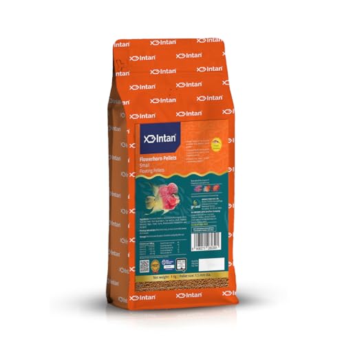 Image of Intan Flower Horn Pellets (Small 1.5mm Floating) | 1Kg - Highly Nutritious Ornamental Fish Food for Flowerhorn & Kamfa | Growel Feeds
