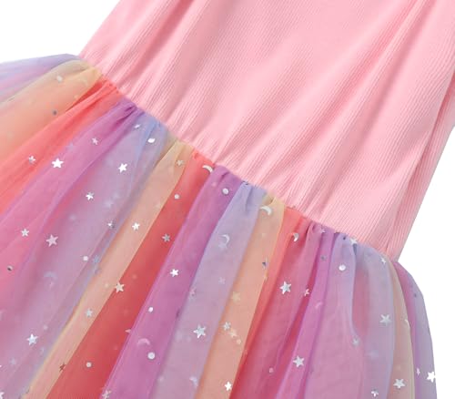 Image of GSVIBK Baby Girls Tutu Dress Sleeveless Toddler Cotton Tulle Skirt Princess Party Prom Dresses