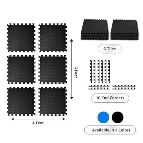 Image of Amazon Brand - Symactive Puzzle Exercise Mat | EVA Interlocking Tiles |Protective Flooring for Home, Gym
