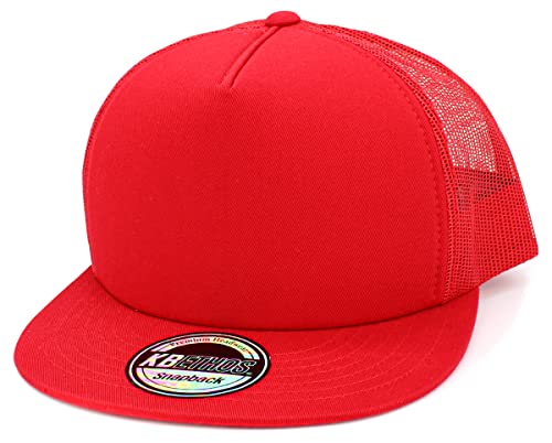 Image of KBETHOS Classic 5 Panel Foam Front Trucker Mesh Cap with Adjustable Snapback