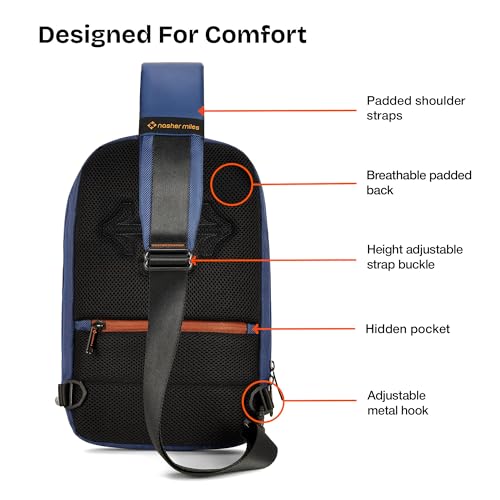 Image of Nasher Miles Astoria Sling Bag | Crossbody Bag | One Shoulder Bag| Multipurpose Travel Bag | Ideal for Daily Use, Office, Travel, Hiking