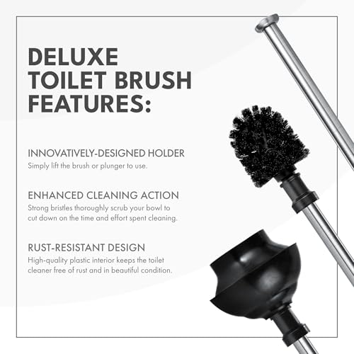 Image of ToiletTree Products Modern Deluxe Freestanding Toilet Brush and Plunger Combo 2 Pack