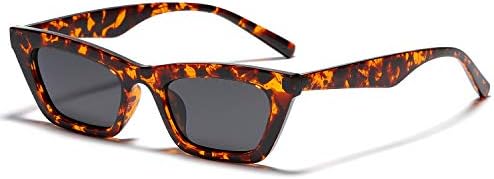 VANLINKER Polarized Small Trendy Skinny Cat Eye Sunglasses Women Retro Tiny Square Shade Tortoise