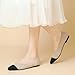 HAPUSS Women's Pointed Toe Knit Ballet Fashionable and Comfortable Dressy Flat Shoes Cream and Black Size 8