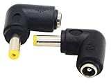 zdyCGTime DC4.8x1.7mm Male 90 Degree Angle to DC5.5x2.1mm Female Adapter 5 Volt DC Barrel Power Jack Charging Cable Connector for Tablet (DC4.8x1.7mm)(2pack)