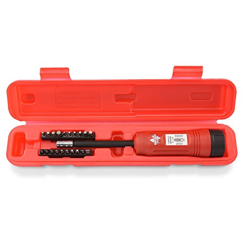 Neiko 10573B 1/4” Torque Screwdriver Set, 20 Hex Bits, 10 To 50 In-Lbs, Long Shank Screwdriver Torque Wrench, Adjustable Inch-Pound Torque Screwdriver For Hvac And Gunsmiths (Pack Of 25) #TOP5