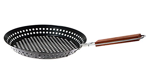 Mr. Bar-B-Q 06750X Heavy Duty Non-Stick Grilling Skillet | Rust Resistant Grill Pan With Handles | Easy To Use Grilling Accessories | Non-Stick Surface | Great For Seafood & Vegetables #TOP1