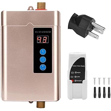 Amazon Co Jp 電気給湯器 瞬間湯沸かし器 インテリジェント リモコン付き 28 55 50 60hz 温水ヒーター 温水器 調整可能 お風呂 浴室 キッチン 金 Diy 工具 ガーデン
