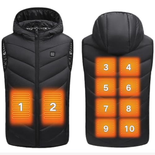 Chaleco calefactable para niños Chaleco calefactable Recargable por USB con Termostato Inteligente Recargable con 10 zonas de calentamiento Chaqueta de Plumas Calefactable Acampar Actividades
