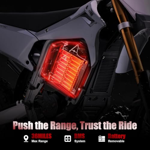 KOOZ 72V 8000W Electric Dirt Bike for Adult,HP131E-L Electric-Motorcycle with 35AH Lithium Battery,Top Speed 56 MPH with 19"/16" Tires,Hydraulic Brakes Mountain Off-Road Motorcycle. - Image 3