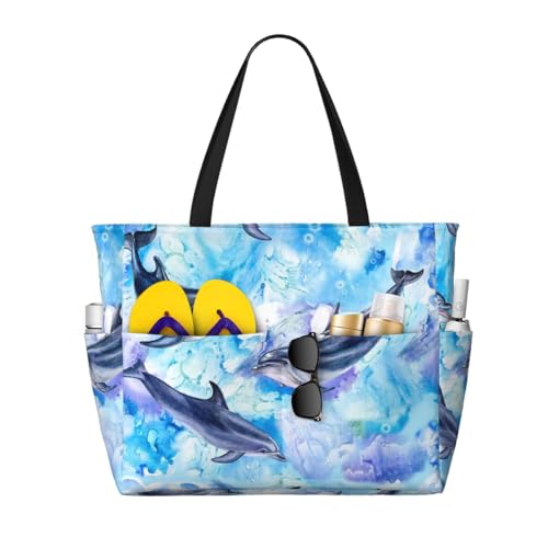 Sac de plage dauphin grand format pour femme idéal pour vos vacances détendues