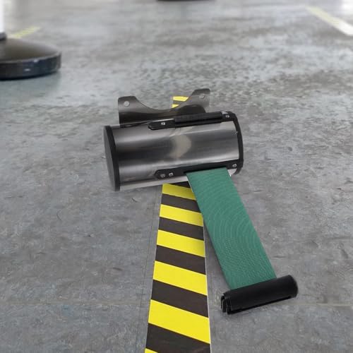 Barrière rétractable de 5 mètres murale plastique verte