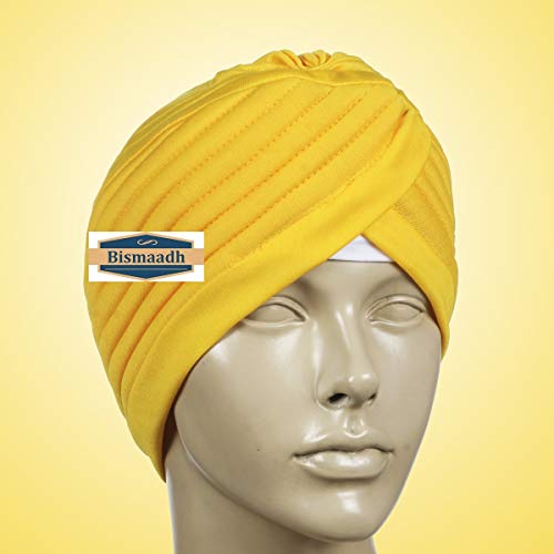 Image of BISMAADH Instant Readymade Turban for Men & Women Head Wrap Lightweight Cap Headwear Sikh Pagri