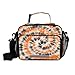 Dussdil Orange Black Tie Dye Lunch Bags for Women Men Lunch Box Insulated Thermal Cooler Bag Reusable Organizer Tote Lunch Bag with Adjustable Shoulder Strap for Work Picnic Beach Sporting
